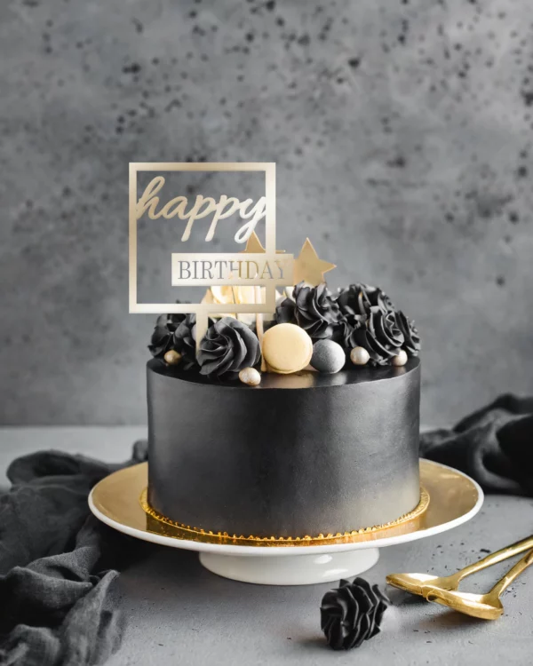 Topper/Przoder na tort Happy Birthday - obrazek 2