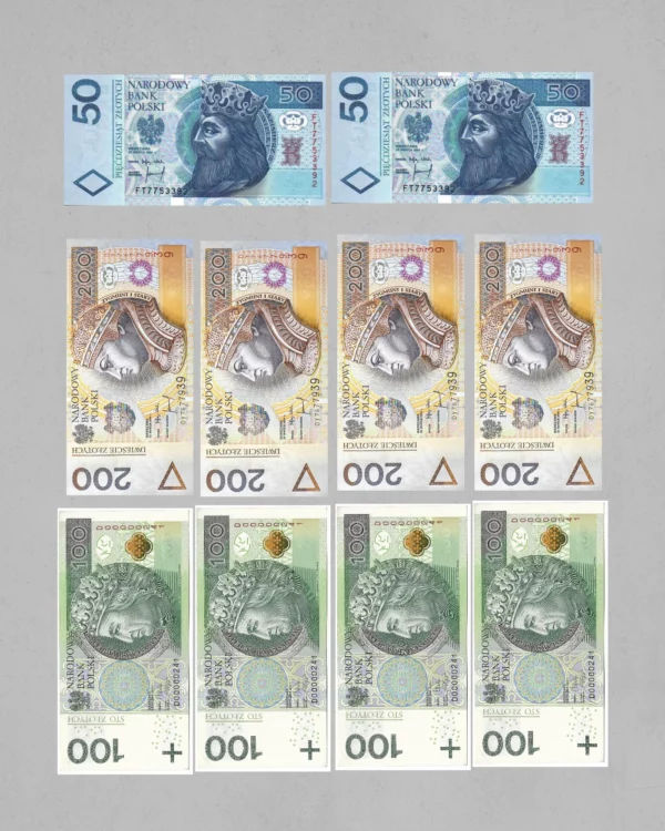 wydruk jadalny, wydruk na papieru skrobiowym Banknoty Pieniądze