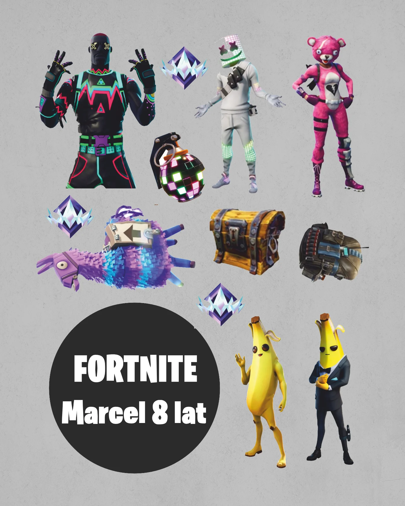 wydruk jadalny, wydruk na papieru skrobiowym Fortnite