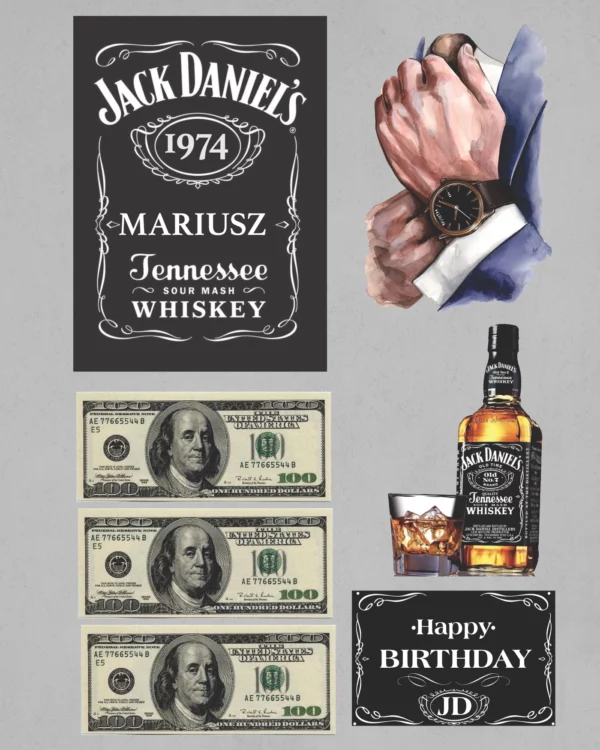 Wydruk na papierze skrobiowym Jack Daniels