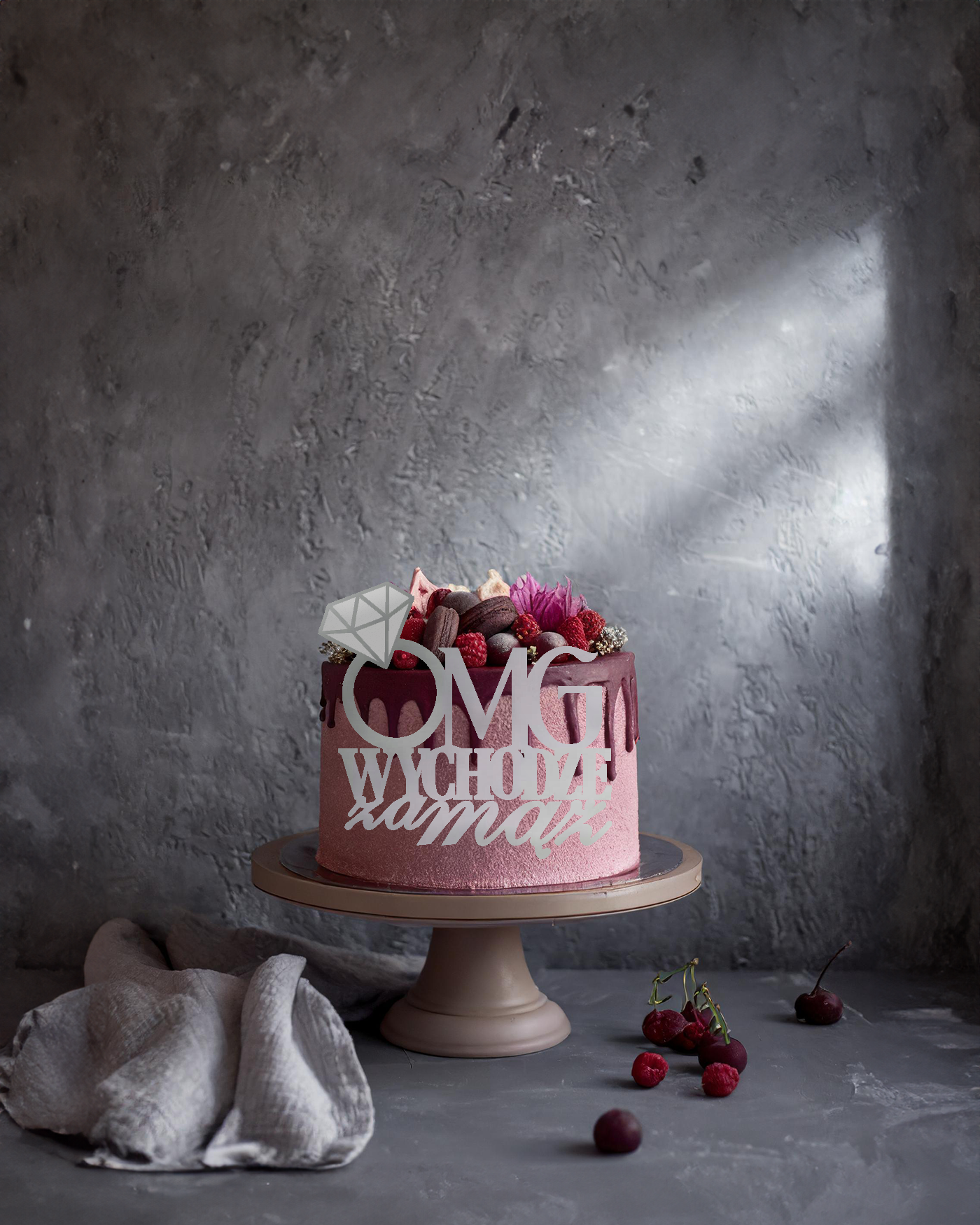 topper na tort, topper na panieński, topper OMG wychodzę za mąż