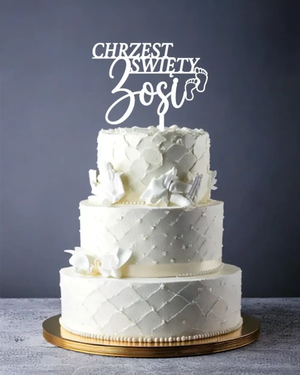 Topper na tort Chrzest Święty z imieniem