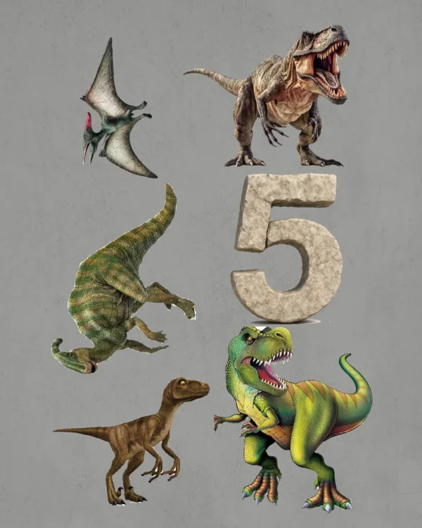 Wydruk na papierze skrobiowym Dinozaury
