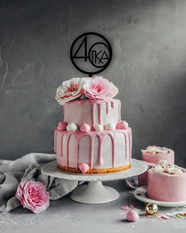 Topper na tort z cyfrą w kole