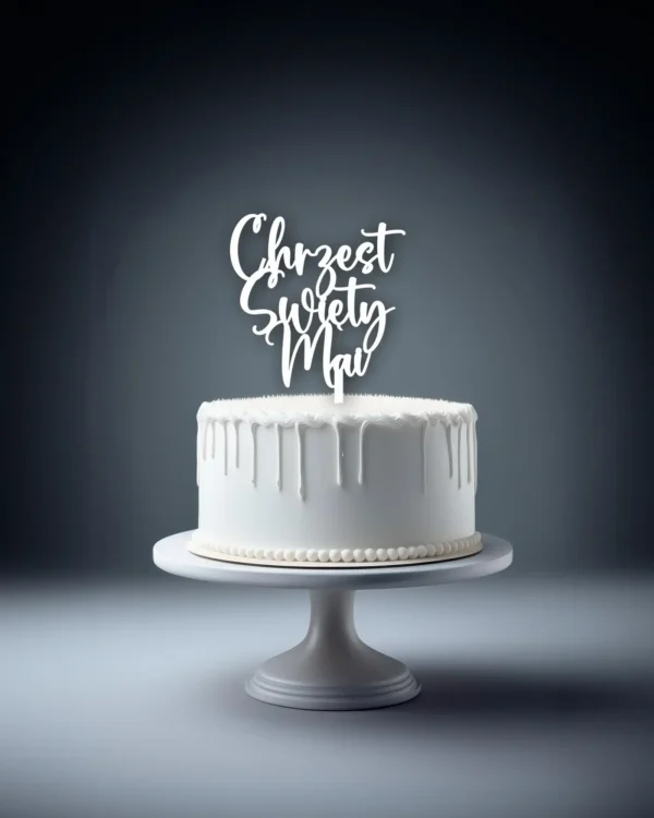 Topper Przoder na tort Chrzest Święty z imieniem - obrazek 2