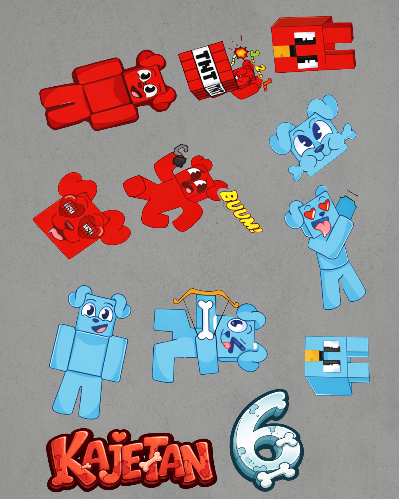 Wydruk na papierze Skrobiowym Pimpek i Lucek