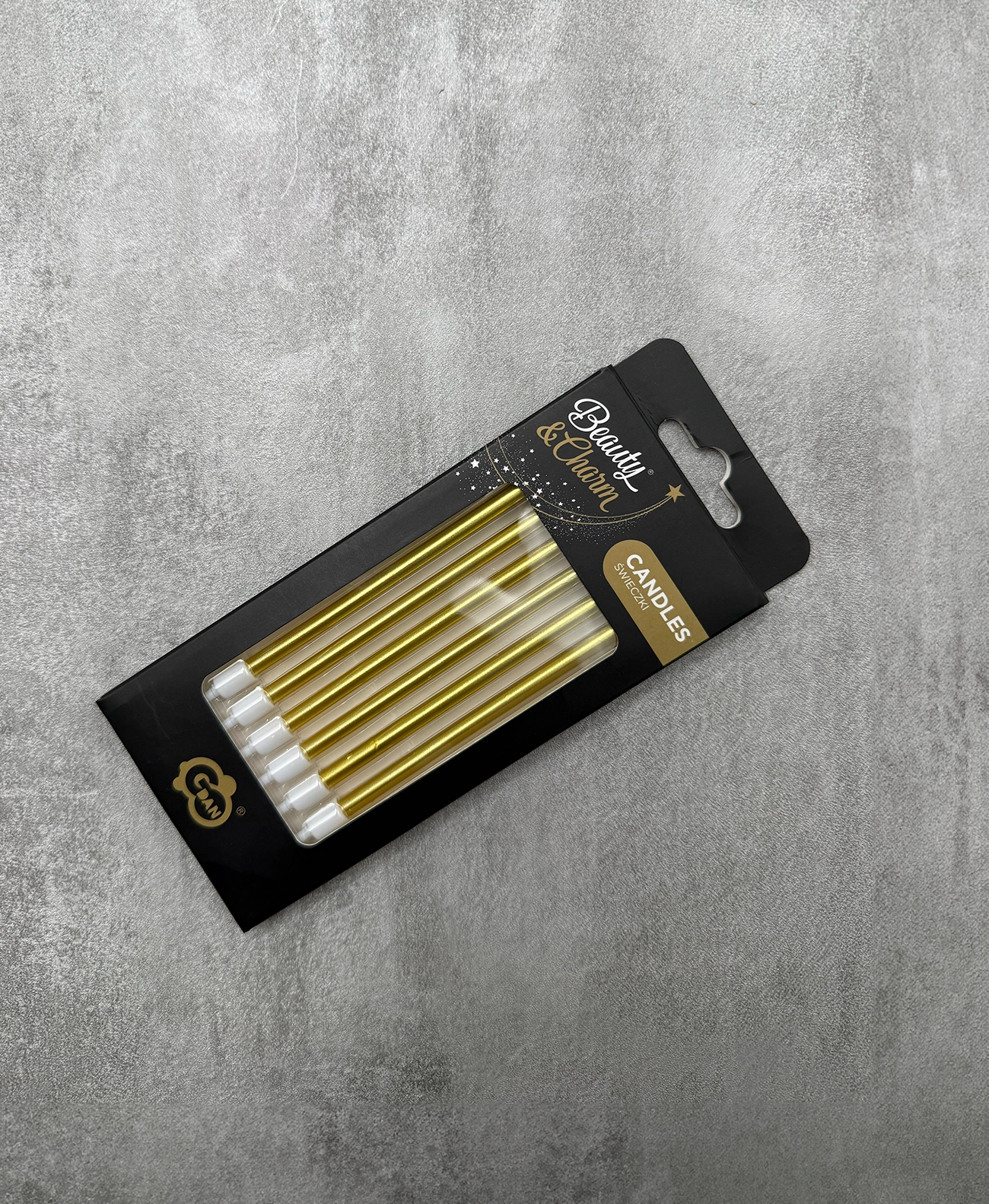 Świeczki urodzinowe na tort - złote, 6 sztuk - obrazek 2